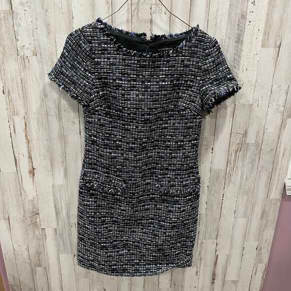 Banana Republic Tweed Short Sleeve Pockets Sheath Dress Business Womens Size 4 - Picture 1 of 8